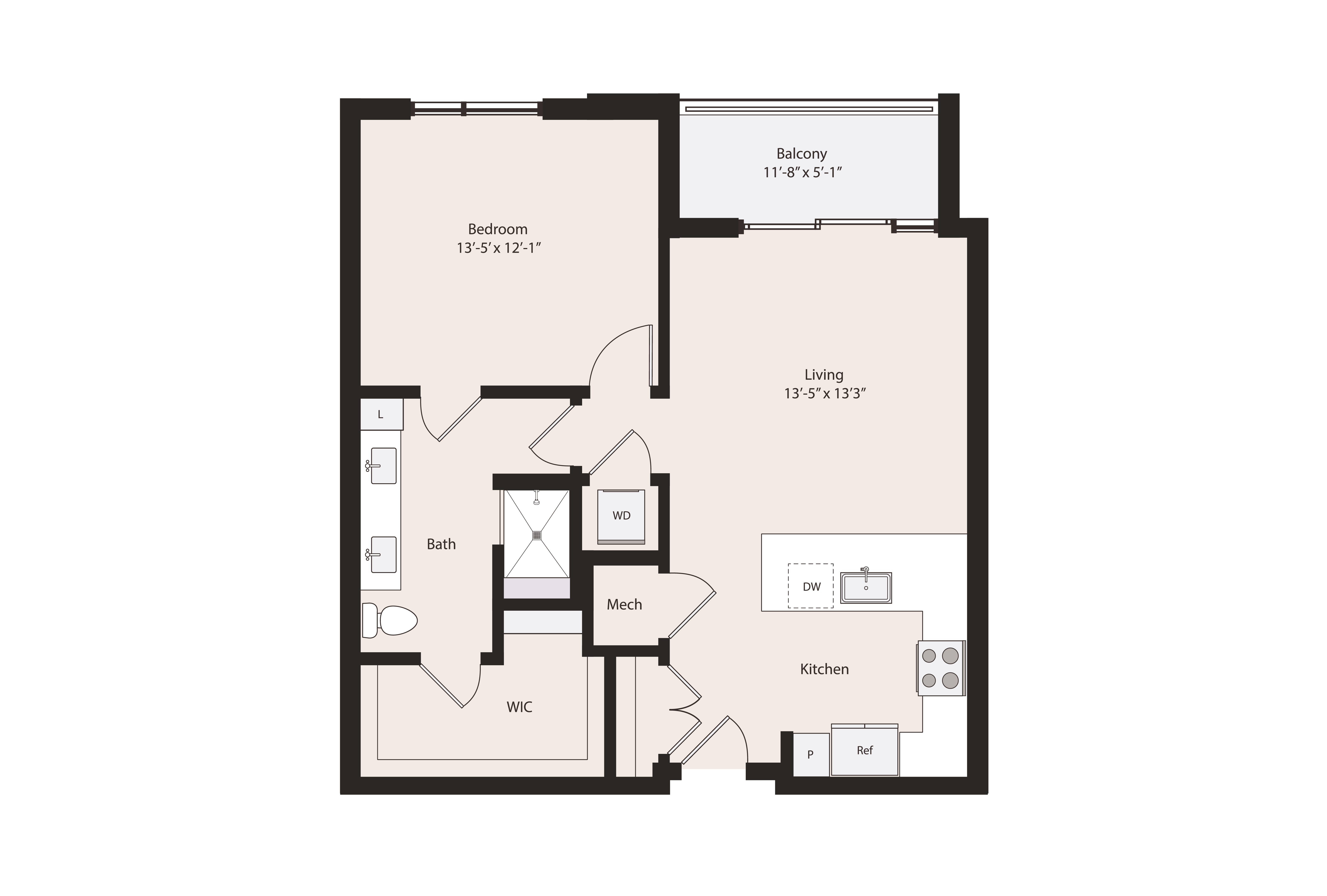 Floor plan layout diagram for A1-3